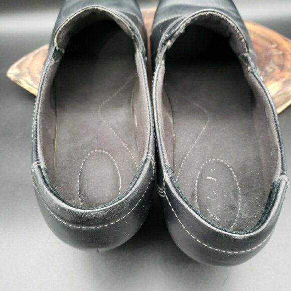 Clarks Shoes Womens 10W Ingalls Geneva Loafers Black Leather Casual Heeled 62723 - Picture 8 of 11